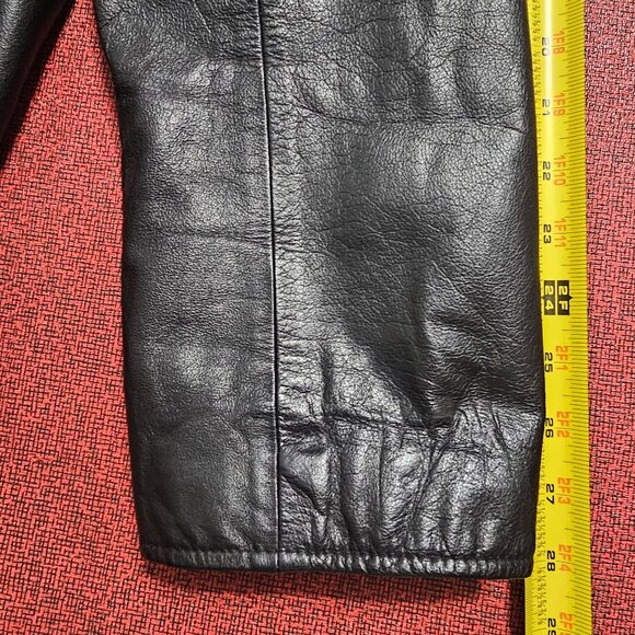 Vintage Wilsons M. Julian Jacket Black Leather Large Tall Diamond Quilted Liner - Picture 9 of 11